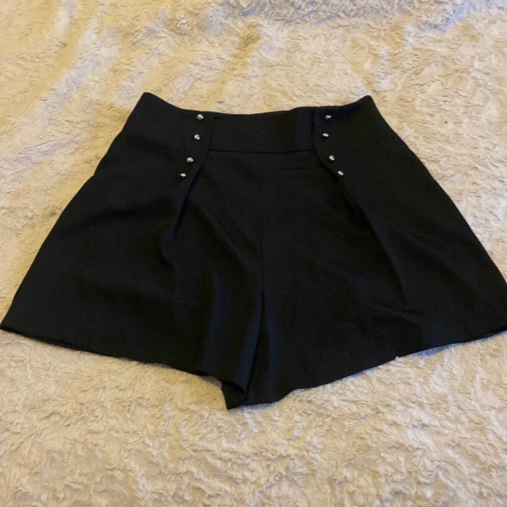 Black flare shorts